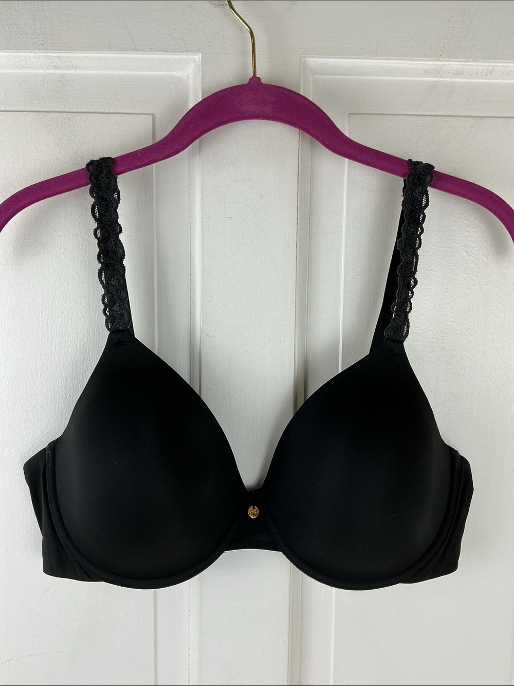 Natori Pure Luxe Contour T-Shirt Bra 38C Black 732080